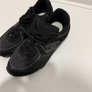Chanel Black Sneakers with Rubber Sole and Padded Tongue
